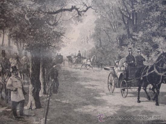 Kunst: MADRID.PASEO CARRUAJES,.LA ILUSTRACION ESPA&Ntilde;OLA.S CALLEJA.1886.13X15