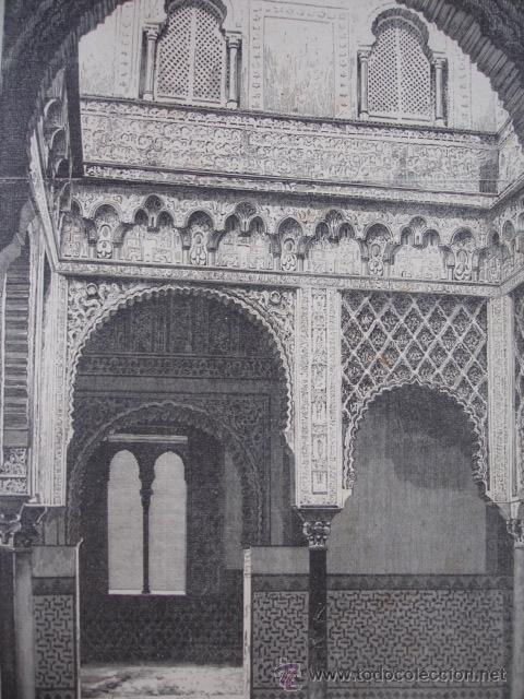 Kunst: SEVILLA,ALCAZAR.LA ILUSTRACION DE ESPA&Ntilde;A.S CALLEJA.1886.24X17