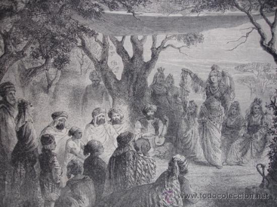 Kunst: DANZAS ARABES.LA ILUSTRACION DE ESPA&Ntilde;A.S CALLEJA.1886.24X17