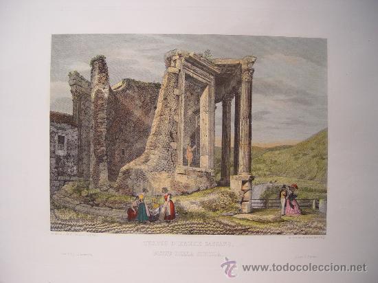 Arte: Italia. &lsquo;Tempio d&acute;Ercole Sassano, detto della Sibilla&rsquo; . Por el grabador romano Domenico Amici.
