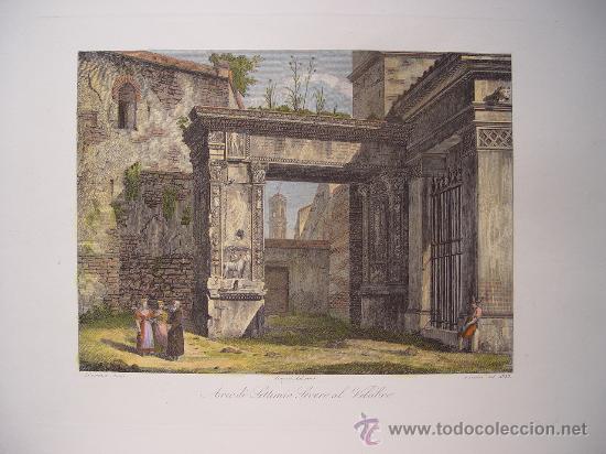 Arte: Italia. &lsquo;Arco di Gallieno&rsquo;. Por el grabador romano Domenico Amici.