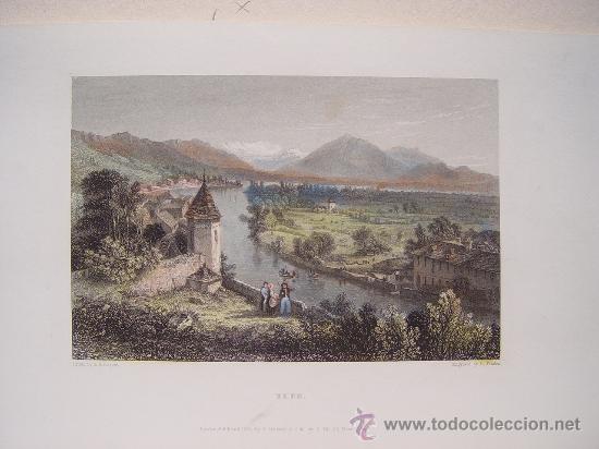Arte: Suiza. &lsquo;Thun&rsquo; Dibuj&oacute; Thomas Sydney Cooper (1803-1902). Grab&oacute; Edward Francis Finden (1791-1857)