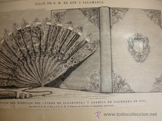 Art: FUERO DE SALAMANCA.ABANICO.REGALOS AL REY DE LA DIPUTACION DE SALAMANCA