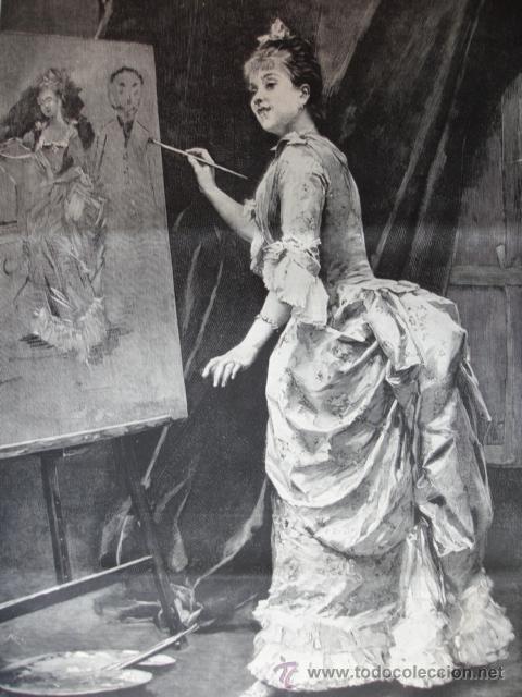 Arte: TRAVESURAS DE LA MODELO.RAIMUNDO DE MADRAZO - Foto 1