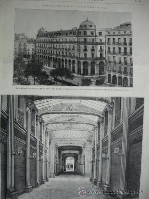 Art: ZARAGOZA.PLAZA DEL PILAR.CASAS MARQUES DE AYERBE