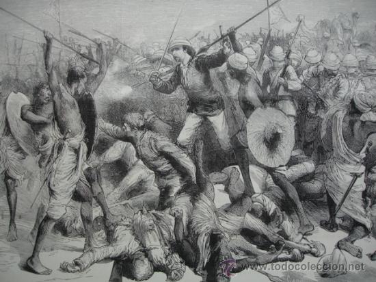 Arte: GUERRA DEL SUDAN.MUERTE DE BURNABY ABU KLEA