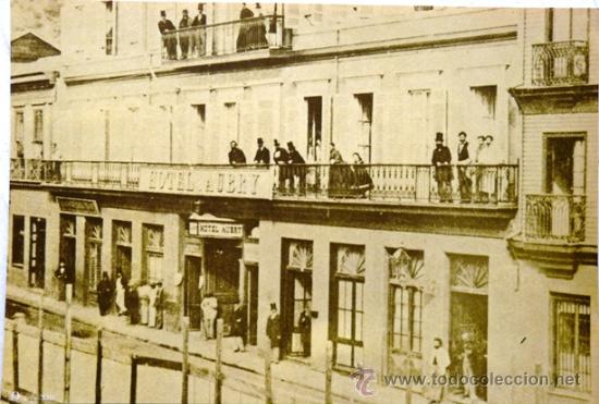 Art: VALPARAISO, CHILE - EL HOTEL AUBRY HACIA 1900 - IMPRESO EN CARTULINA - FORMATO: 34 CM X 23 CM -