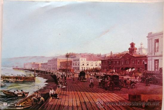 Art: VALPARAISO, CHILE - EL PUERTO HACIA 1900 - IMPRESO EN CARTULINA - FORMATO: 34 CM X 23 CM -