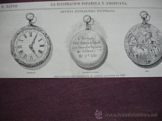 Arte: RELOJ REGALO DE WASHINGTON A LAFAYETTE