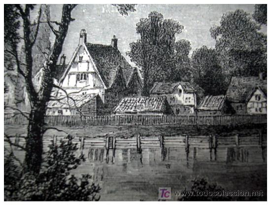 Arte: Grabado de Marylebone - ORIGINAL S.XIX - - Foto 2