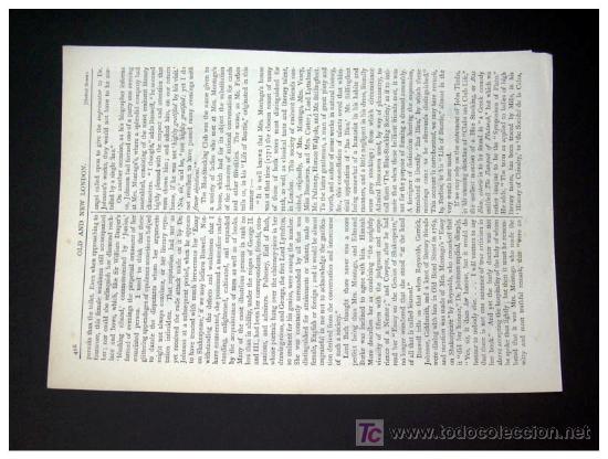 Arte: Grabado de Marylebone - ORIGINAL S.XIX - - Foto 4
