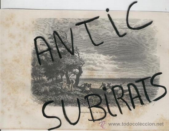 Arte: GRABADO AFRICANO AFRICA A&Ntilde;O 1876 DESCUBRIMIENTO DE AFRICA EXPLORADOR LIVINGSTONE BANNGOUEOLO
