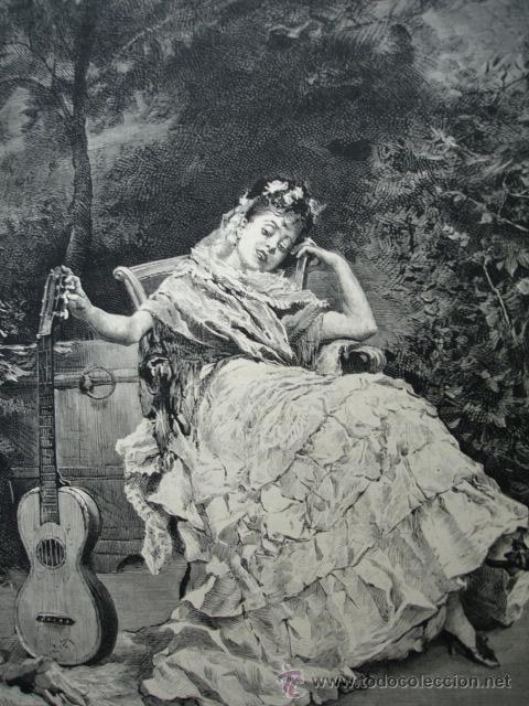 Arte: CANTADORA ANDALUZA.RAIMUNDO DE MADRAZO - Foto 1