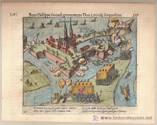 Arte: Grabado de La Batalla de Bommenee de Baudartius, 1616 - Foto 2