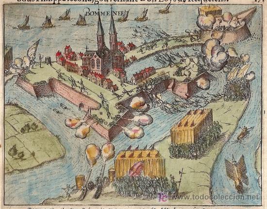 Arte: Grabado de La Batalla de Bommenee de Baudartius, 1616 - Foto 3