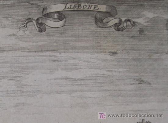 Arte: Grabado &ldquo;Vista de Lisboa&rdquo; de Mallet, 1719 - Foto 4
