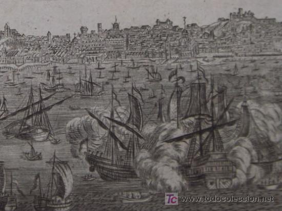 Arte: Grabado &ldquo;Vista de Lisboa&rdquo; de Mallet, 1719 - Foto 5