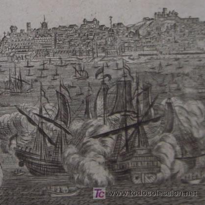 Arte: Grabado &ldquo;Vista de Lisboa&rdquo; de Mallet, 1719 - Foto 1