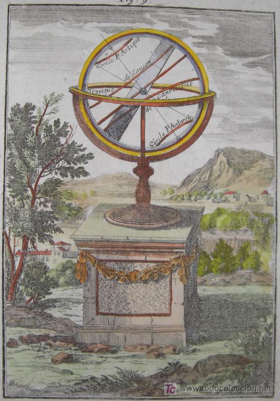 Arte: Grabado &rdquo;Esfera Armilar&rdquo; de Mallet, 1685 - Foto 3