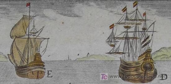 Arte: Grabado &ldquo;Barcos de vela&rdquo; de Mallet, 1719 - Foto 4