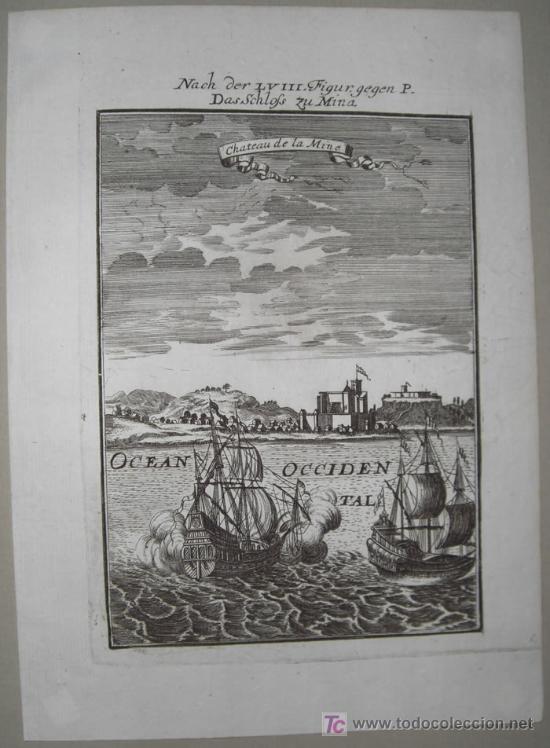 Arte: Grabado &ldquo;Castillo de La Mine&rdquo; de Mallet, 1685 - Foto 2