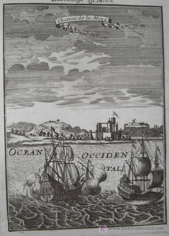 Arte: Grabado &ldquo;Castillo de La Mine&rdquo; de Mallet, 1685 - Foto 3