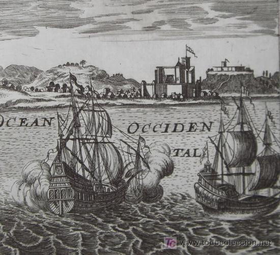 Arte: Grabado &ldquo;Castillo de La Mine&rdquo; de Mallet, 1685 - Foto 5