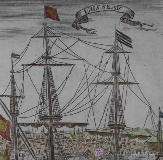 Arte: Grabado &ldquo;Gran barco de vela&rdquo; de Mallet, 1719 - Foto 5