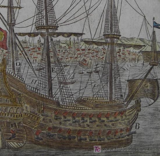 Arte: Grabado &ldquo;Gran barco de vela&rdquo; de Mallet, 1719 - Foto 7