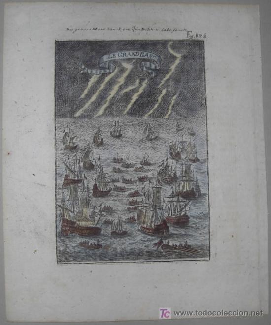 Arte: Grabado &ldquo;Gran Banco de Peces&rdquo; de Mallet, 1719 - Foto 2