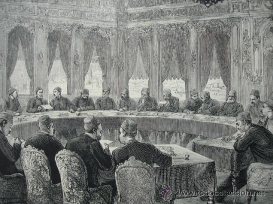 Arte: COSTANTINOPLA.CONSEJO MINISTROS TURQUIA