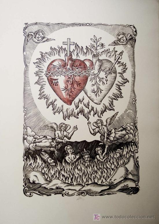 Art: XILOGRAFIA DE EL PURGATORIO . COLOREADA PARCIALMENTE A MANO. A&Ntilde;OS 40.