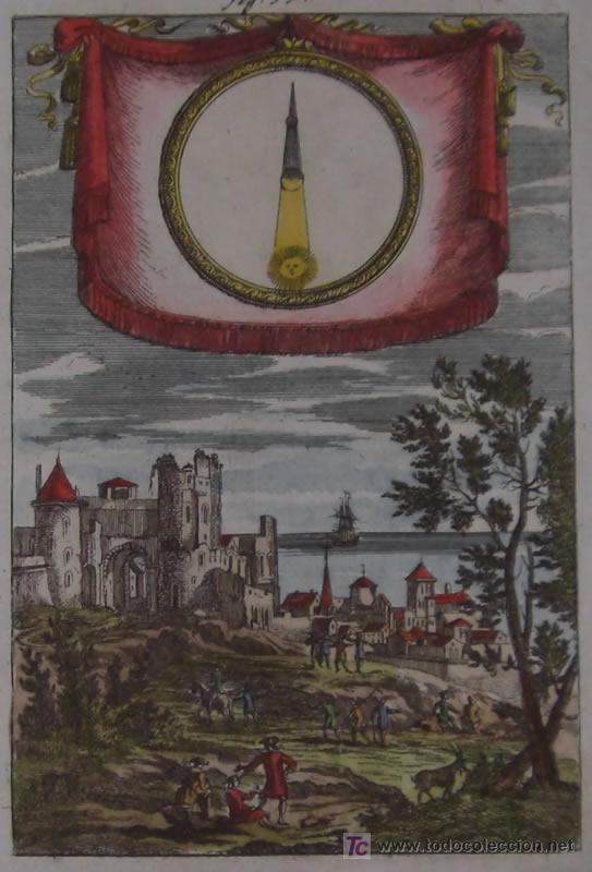Arte: Grabado de Eclipse Solar de Mallet, 1685 - Foto 3