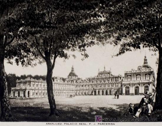Art: PALACIO REAL DE ARANJUEZ / GRABADO DE F. J. PARCERISA . A&Ntilde;OS 60. FELICITACI&Oacute;N NAVIDE&Ntilde;A