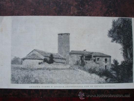 Arte: PUIGCERCOS.LERIDA.TORRE E IGLESIA