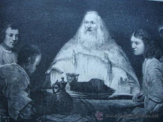 Arte: ABRAHAM CON LOS ANGELES.REMBRANDT