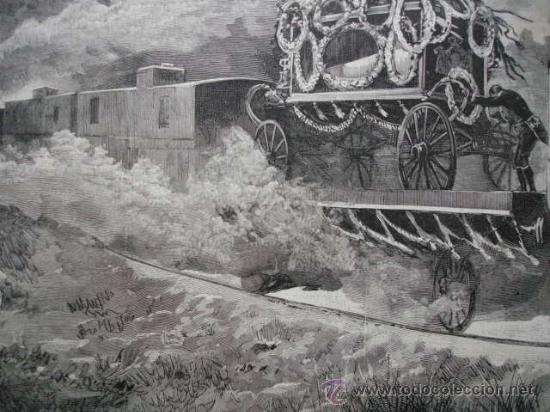 Art: conduccion cdaver alfoso xii al escorial en tren