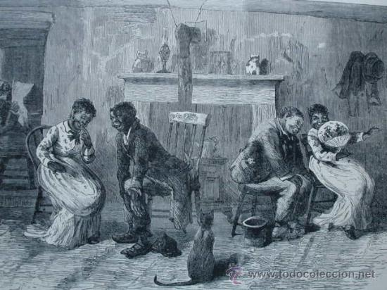 Arte: COSTUMBRES DE LOS NEGROS LIBRES AMERICANOS.DECLARACION DE AMOR