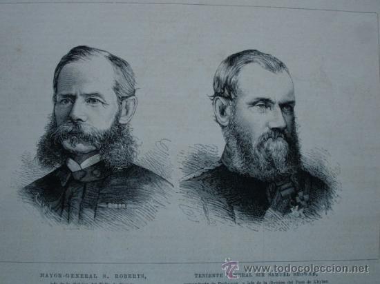 Arte: AFGHANISTAN GENERALES ROBERTS Y SAMUEL BROWNE