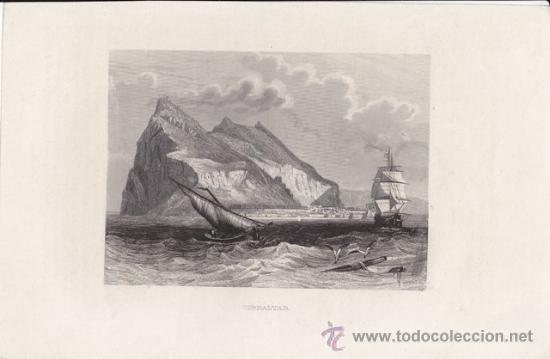 Arte: GIBRALTAR - GRABADO DEL SIGLO XIX - Foto 1