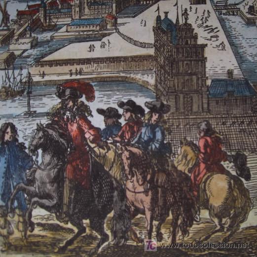Arte: Vista de Copenhague (Dinamarca) de Mallet, 1719 - Foto 1
