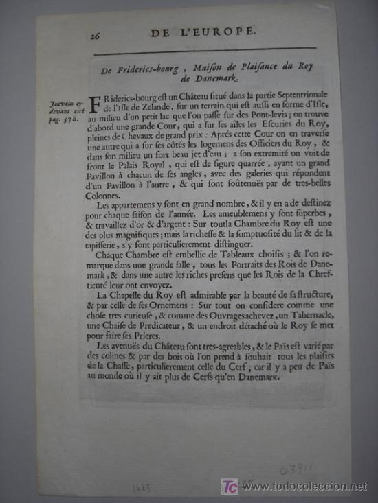 Arte: Vista de Copenhague (Dinamarca) de Mallet, 1719 - Foto 7