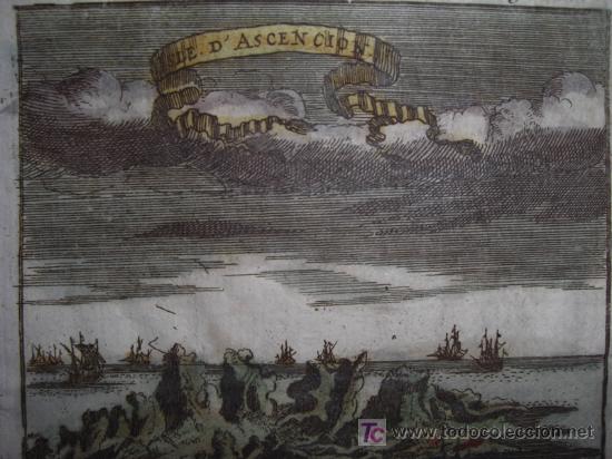 Arte: Isla de Ascensi&oacute;n (&Aacute;frica) de Mallet, 1719 - Foto 4