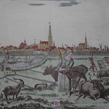 Arte: Vista de Groningen (Holanda) de Albrizzi, 1740 - Foto 1