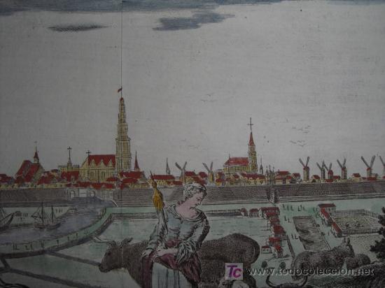 Arte: Vista de Groningen (Holanda) de Albrizzi, 1740 - Foto 5