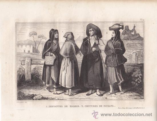 Arte: GRABADO: TIPOS POPULARES DE MADRID - 1859 - Foto 1