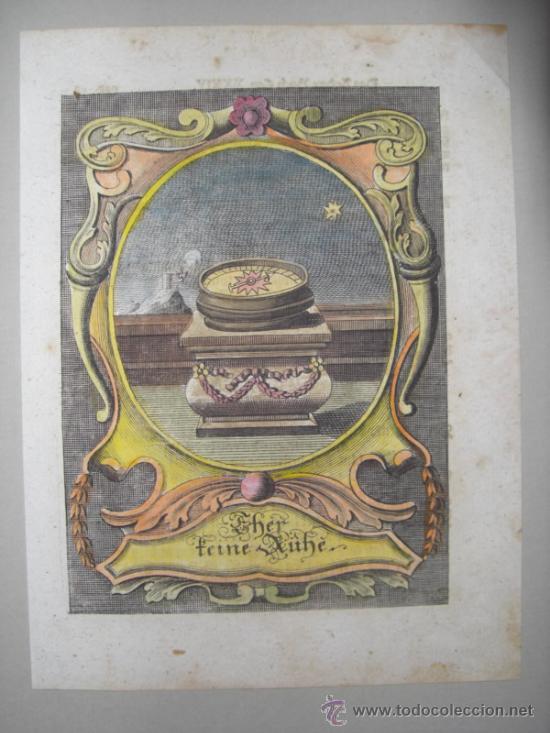 Arte: Br&uacute;jula antigua sobre pedestal, 1680 - Foto 2