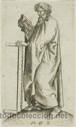 Kunst: MARTIN SCHONGAUER / SAN SIM&Oacute;N . GRABADO. FIRMADO CON INICIALES EN LA PLANCHA. PLASTIFICADO.