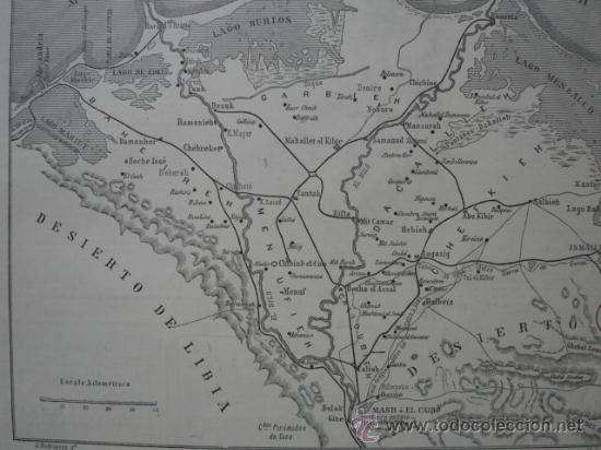 Arte: EGIPTO,MAPA DE LA GUERRA 1882