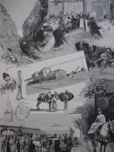 Arte: TREN SEVILLA A MADRID,ALCAZAR SAN JUAN.LORA DEL RIO.ALMODOVAR